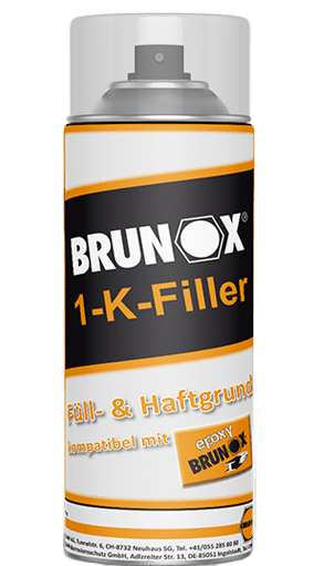 BRUNOX 1-K-Filler, grund ce poate fi folosit pe toate suprafețele metalice ca substrat/umplutură pentru nivelarea suprafeței