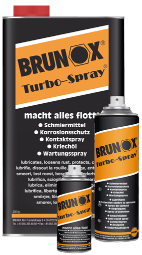 Produse Brunox Turbo-Spray multifuncțional 5 în 1: lubrifiant, degripant, anticoroziv, agent de curățare, spray de contact